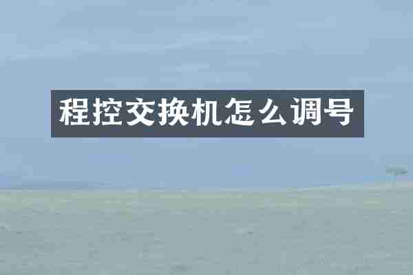 程控交换机怎么调号