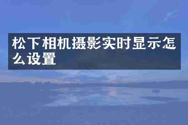 松下相机摄影实时显示怎么设置
