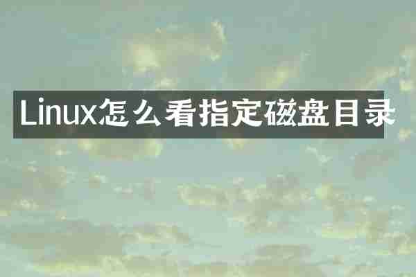 Linux怎么看指定磁盘目录