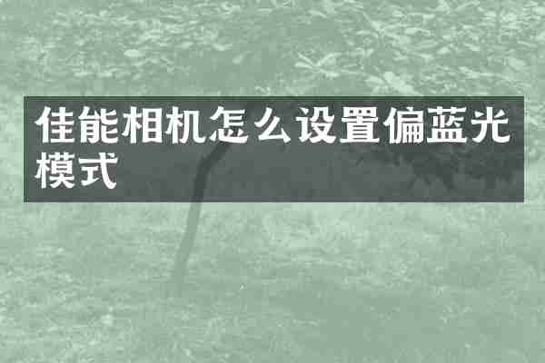 佳能相机怎么设置偏蓝光模式