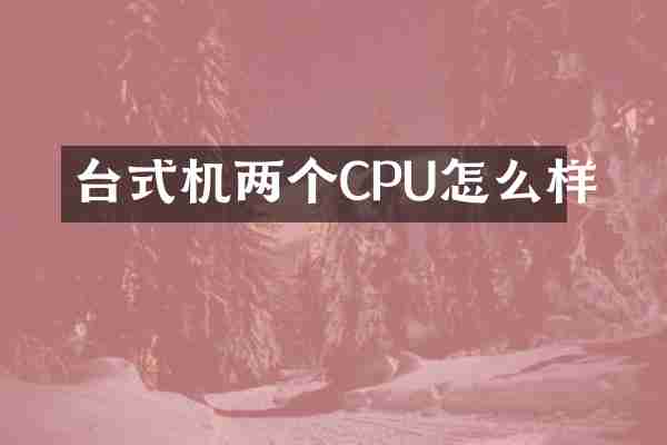 台式机两个CPU怎么样