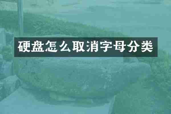 硬盘怎么取消字母分类