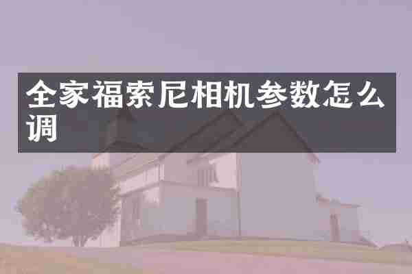 全家福索尼相机参数怎么调