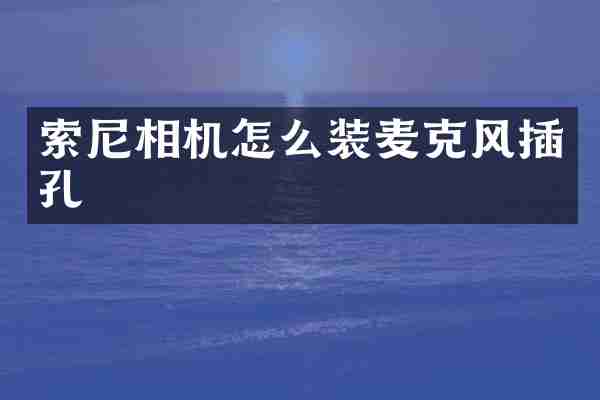 索尼相机怎么装麦克风插孔