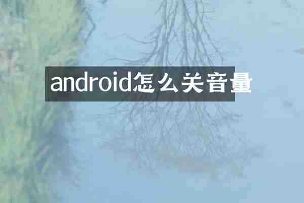 android怎么关音量