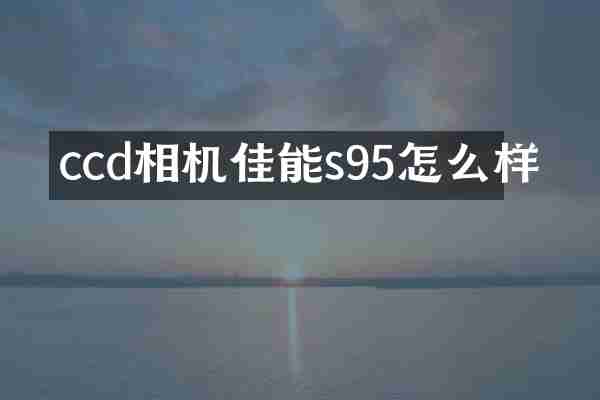 ccd相机佳能s95怎么样