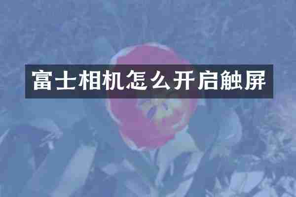 富士相机怎么开启触屏