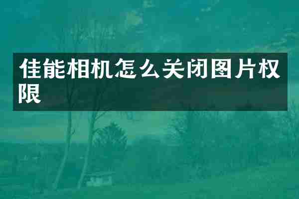佳能相机怎么关闭图片权限