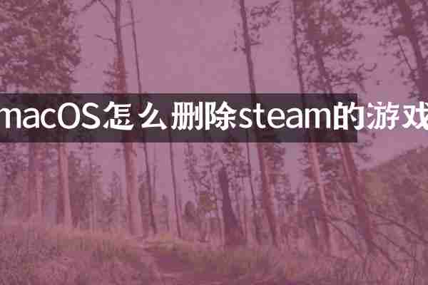 macOS怎么删除steam的游戏