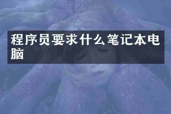 程序员要求什么笔记本电脑
