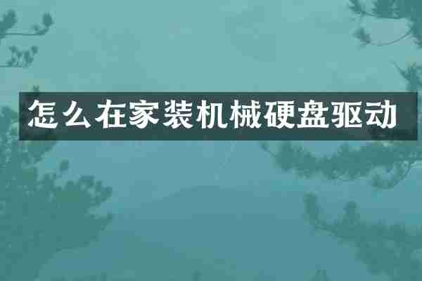 怎么在家装机械硬盘驱动