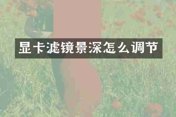 显卡滤镜景深怎么调节