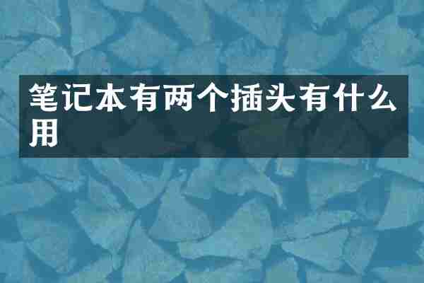 笔记本有两个插头有什么用