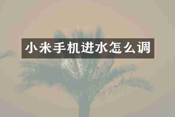 小米手机进水怎么调