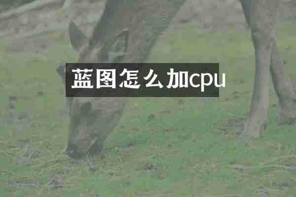 蓝图怎么加cpu