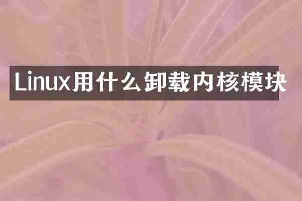 Linux用什么卸载内核模块