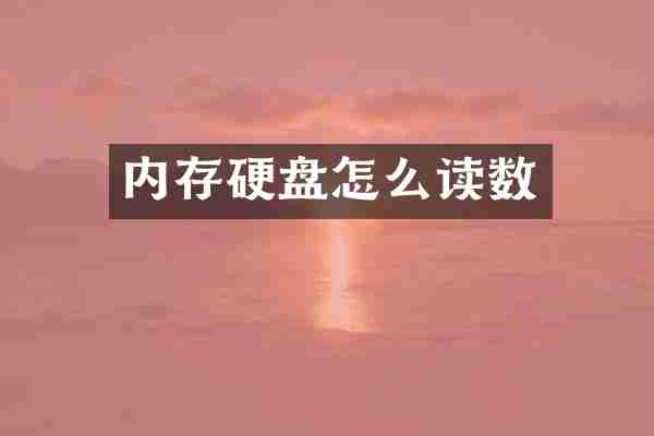 内存硬盘怎么读数