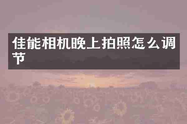 佳能相机晚上拍照怎么调节