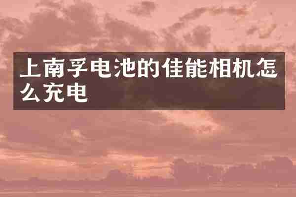上南孚电池的佳能相机怎么充电