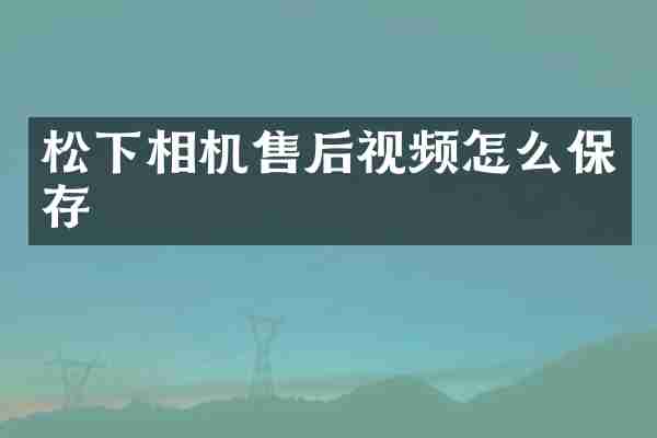 松下相机售后视频怎么保存
