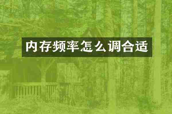 内存频率怎么调合适