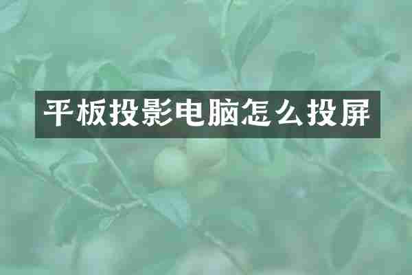 平板投影电脑怎么投屏