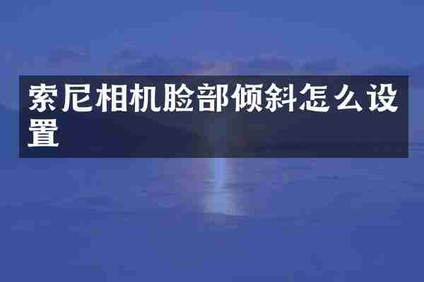 索尼相机脸部倾斜怎么设置