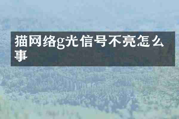 猫网络g光信号不亮怎么回事