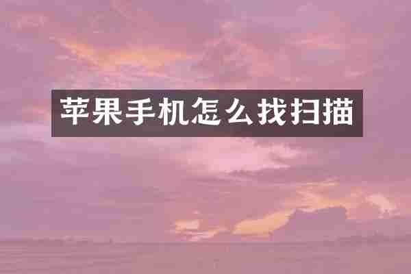 苹果手机怎么找扫描