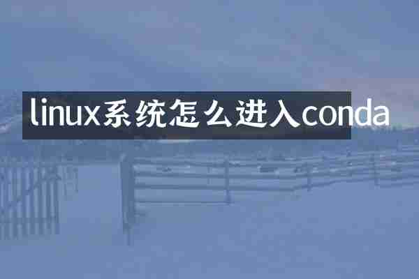 linux系统怎么进入conda