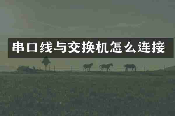 串口线与交换机怎么连接