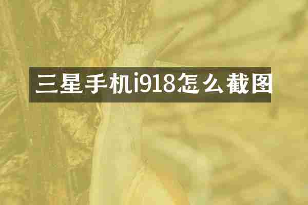 三星手机i918怎么截图