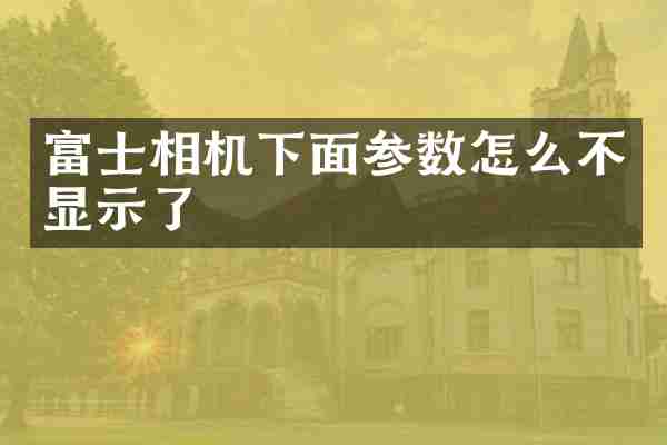 富士相机下面参数怎么不显示了