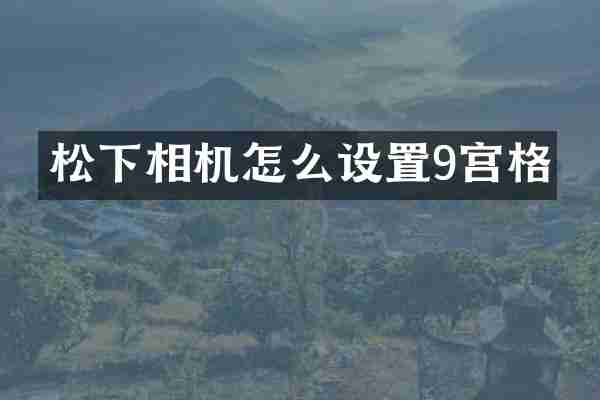 松下相机怎么设置9宫格