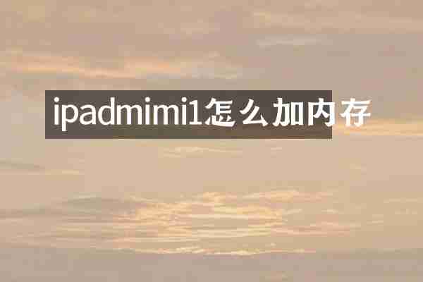 ipadmimi1怎么加内存