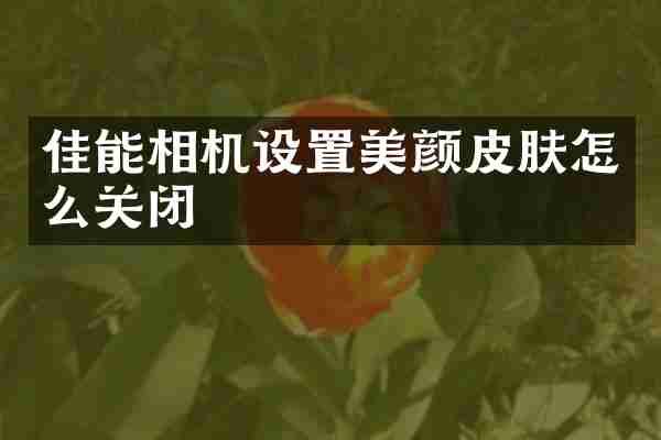 佳能相机设置美颜皮肤怎么关闭