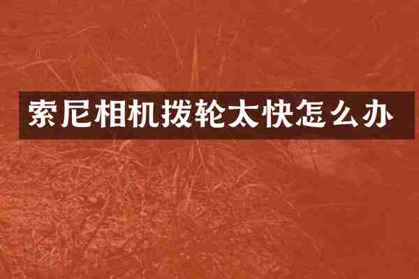 索尼相机拨轮太快怎么办