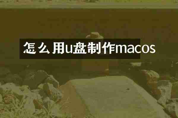 怎么用u盘制作macos