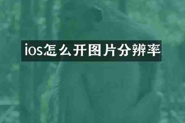 ios怎么开图片分辨率