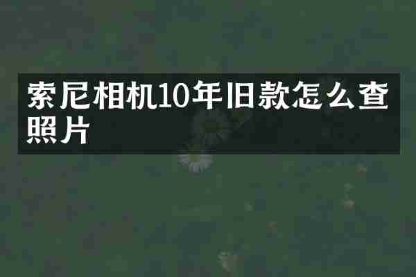 索尼相机10年旧款怎么查看照片