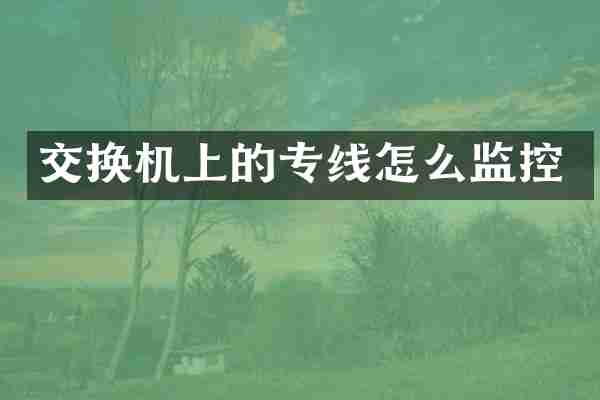 交换机上的专线怎么监控