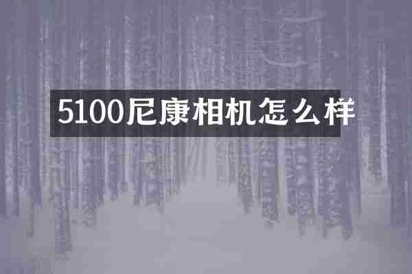 5100尼康相机怎么样