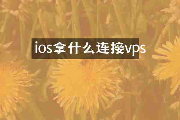 ios拿什么连接vps