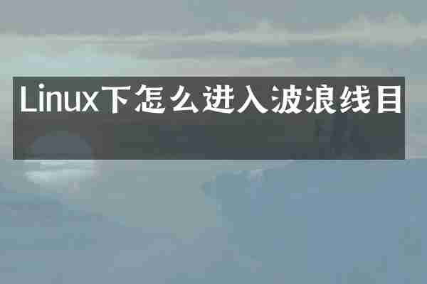 Linux下怎么进入波浪线目录