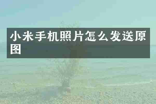 小米手机照片怎么发送原图