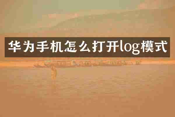 华为手机怎么打开log模式