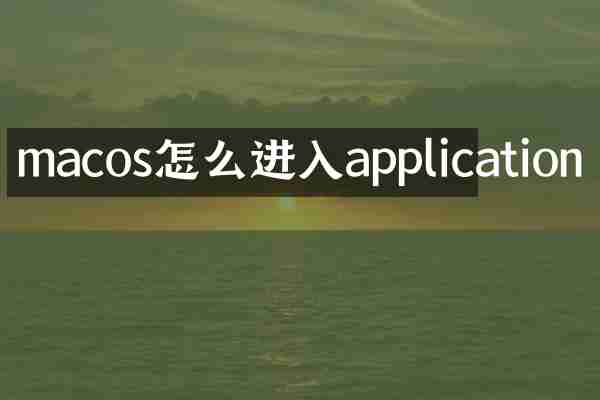 macos怎么进入application