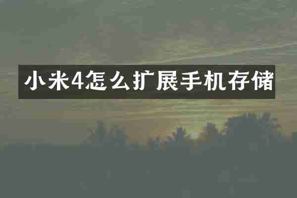 小米4怎么扩展手机存储