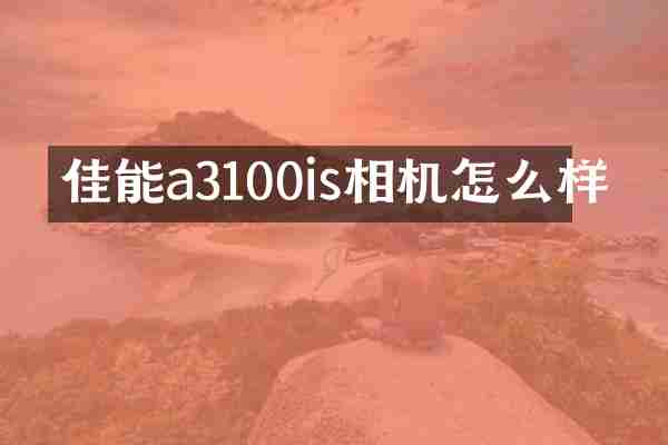 佳能a3100is相机怎么样