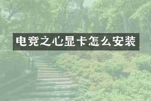 电竞之心显卡怎么安装